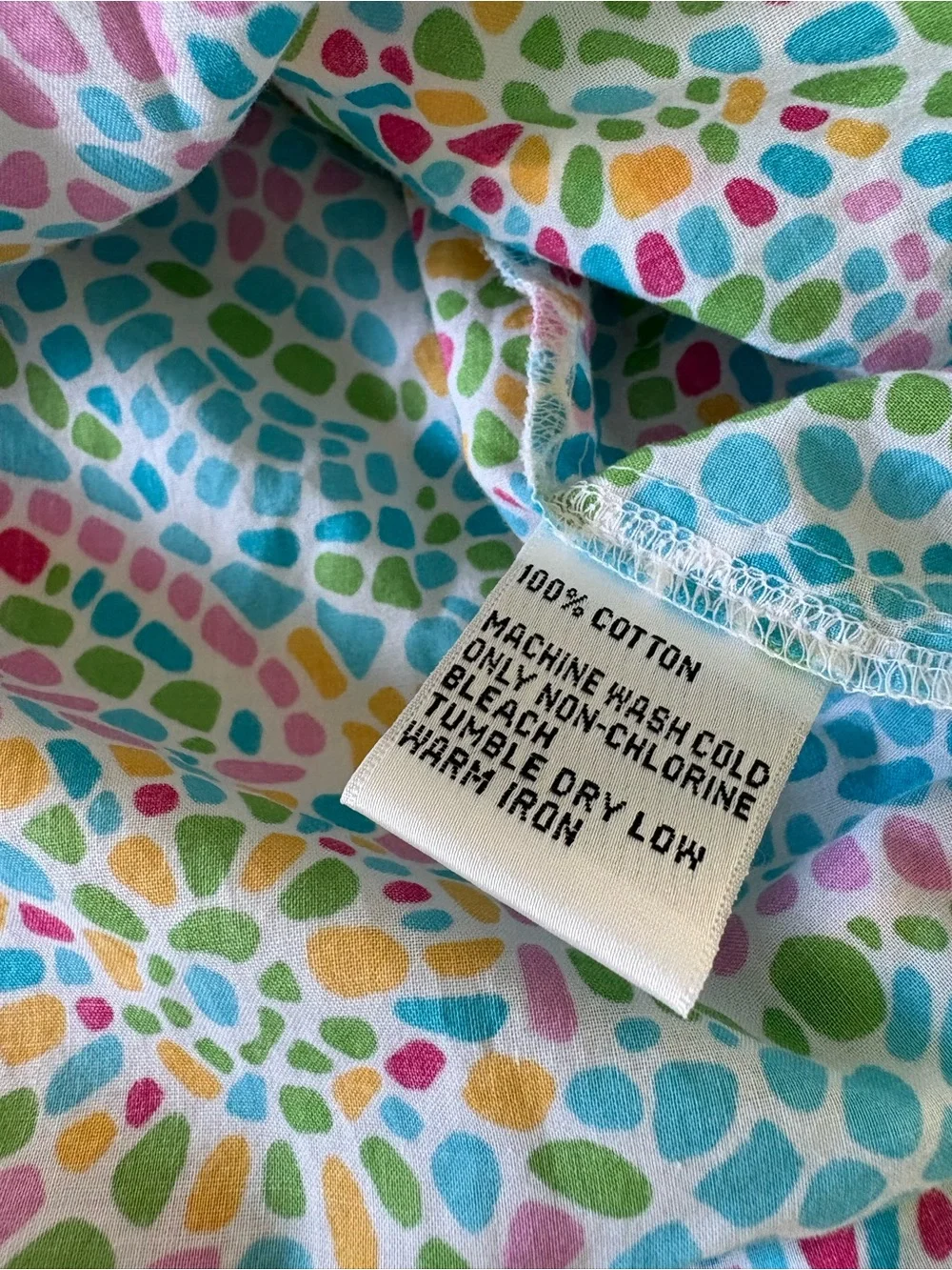 Talbots Colorful Mosaic Print coverup drawstring waist size large